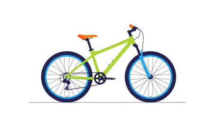 Mountain Bike Illustration Colorful Isolated on White