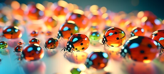 Tiny figures from life ladybug,generative AI