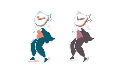 Two Cartoon Figures Holding Checkmarks Above Their Heads