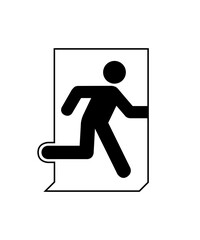Filled isolated exit sign icon
