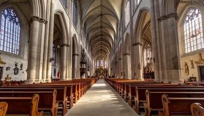 Inside a grand cathedral