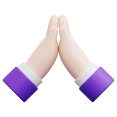 3D Praying Gesture Icon