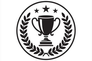 Obraz premium Black silhouette award cup icon representing victory, success, and achievement