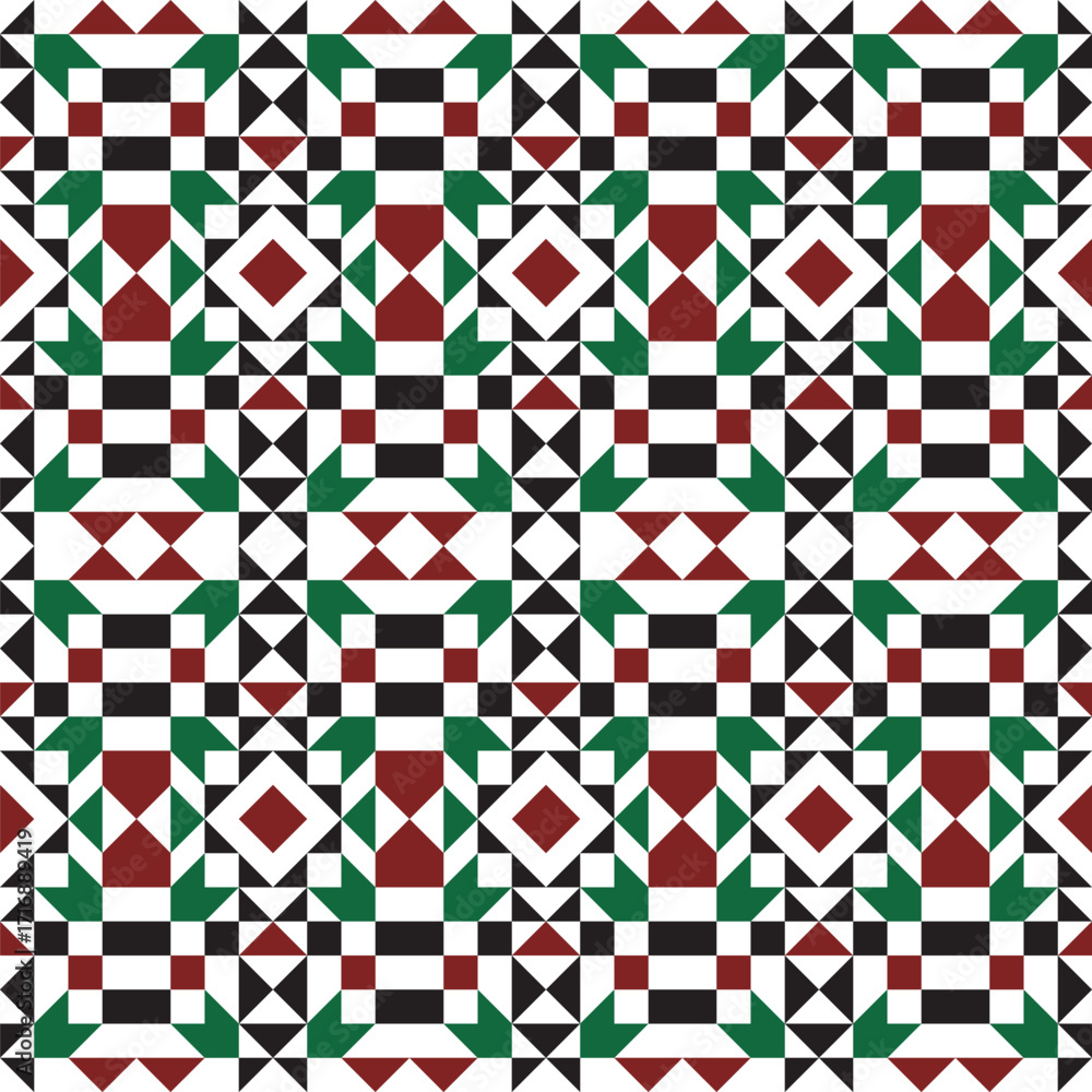 Poster geometric rhombus triangle tile seamless pattern repetitive background wallpaper design