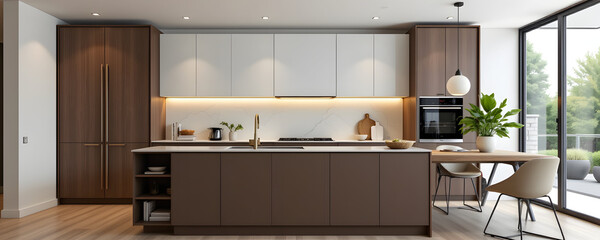 Sleek Cabinets with Soft Glow and Clean Lines