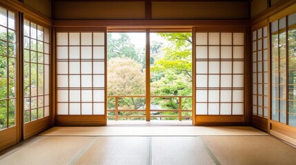 Japanese room with sliding screens