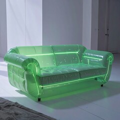 Lime green inflatable sofa