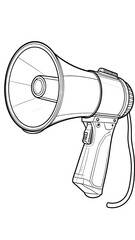 Line drawing of a megaphone
