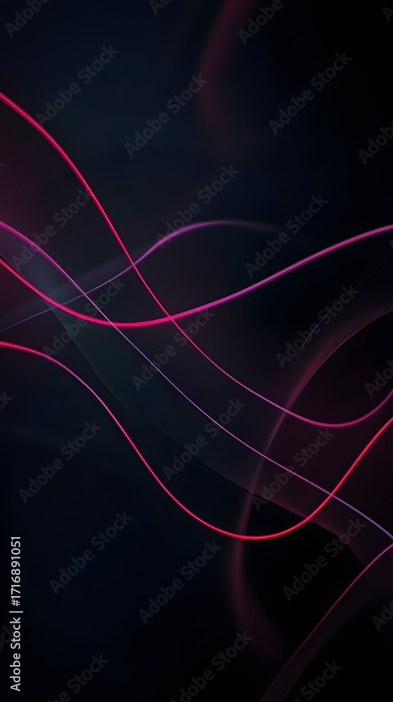 Fototapete abstract design featuring flowing lines in shades of dark pink and gray, creating a dynamic and capt