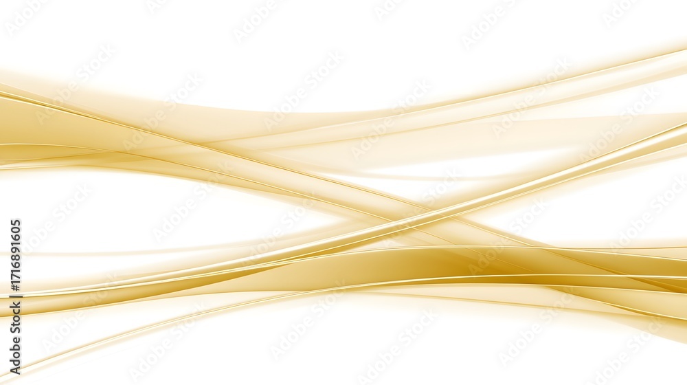 Poster elegant gold flowing lines create a dynamic abstract design against a simple white background.