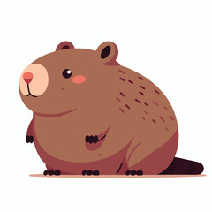 wombat animal with a simple and minimalist flat design using a white background