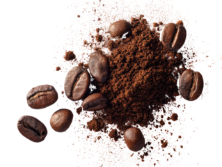 Coffee beans and grounds scattered (3)