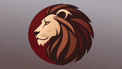 Lion profile in circle
