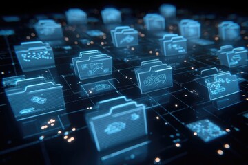 Abstract Futuristic Digital Folder Icons