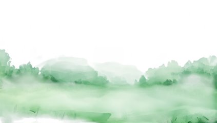 A serene landscape featuring soft green hues and misty mountains in the background. creating a tranquil atmosphere ideal for relaxation or meditation purposes