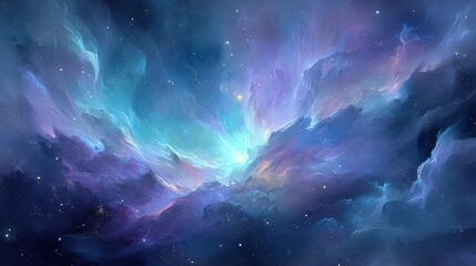 Cosmic Nebula Explosion In Deep Space