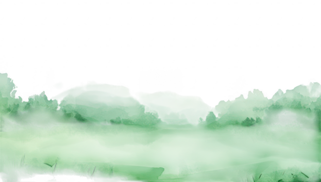 A serene landscape featuring soft green hues and misty mountains in the background. creating a tranquil atmosphere ideal for relaxation or meditation purposes