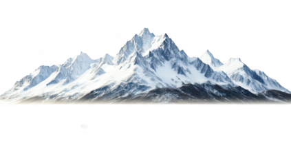 Majestic snow-capped mountains reflected in a tranquil lake under a clear sky. the serene beauty of nature. perfect for travel and landscape photography