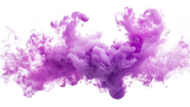 A swirl of purple smoke billowing against a white background. creating an ethereal and artistic effect. suitable for creative projects or abstract designs
