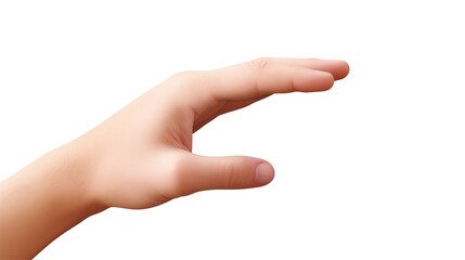 A human hand with the palm facing down and fingers slightly curled against a black background space