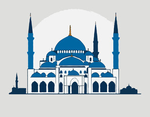 blue mosque silhouette