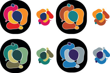 ABSTRACT ART IN SHAPES AND COLORFUL PARTS