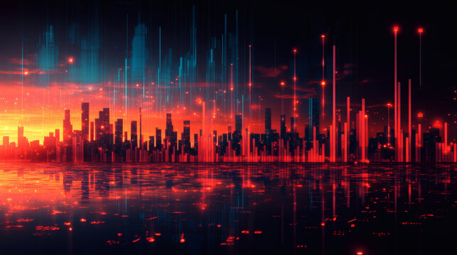 Futuristic cityscape skyline