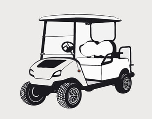 Golf Cart silhouette Club Car Golf Cart Silhouette vehicle Vector Illustration Hobby golf cart