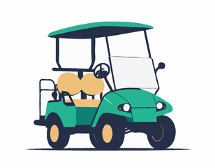 Golf Cart silhouette Club Car Golf Cart Silhouette vehicle Vector Illustration Hobby golf cart