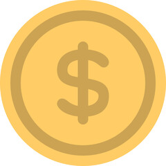Golden Dollar Coin Icon