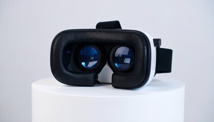White And Black Virtual Reality Headset On White Background