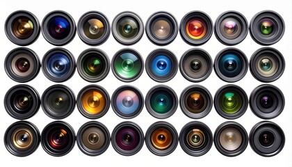 Camera Lenses in Grid Arrangement