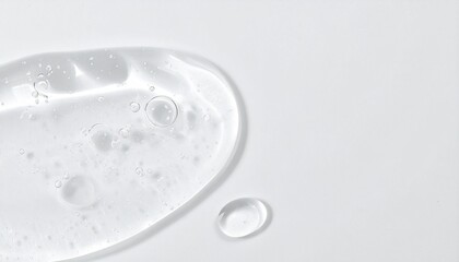 Clear Gel Texture on White Background