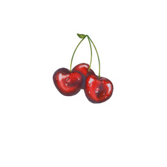 cherries isolated on white background