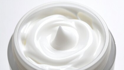 White Cream in a Jar Close Up