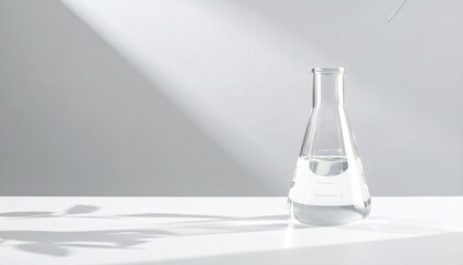 Clear Liquid in Erlenmeyer Flask Under Soft Light