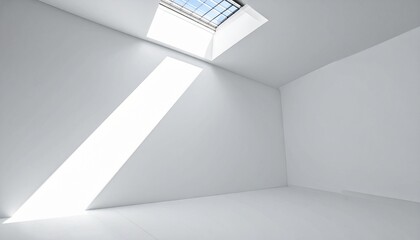 Bright Sunlight Illuminating White Room Interior