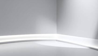 Minimalist White Corner Room with Subtle Lighting