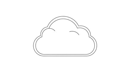 Outline Of A Cloud Symbol - Minimalist Graphic Illustration