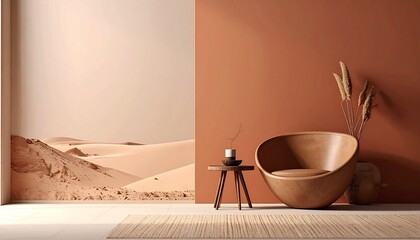 Desert Tones Interior Design with Modern Chair