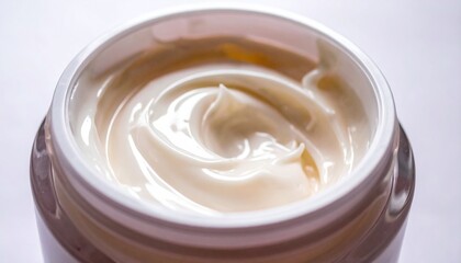 Cream Jar Close Up, Swirled Off White Moisturizer