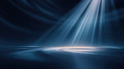 Black Friday sale concept with dramatic spotlight shining on dark stage floor creating mysterious and captivating atmosphere