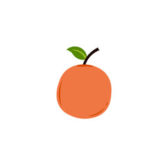 Simple cartoon illustration of a fresh orange fruit.
