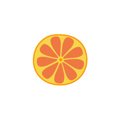Vibrant orange citrus fruit slice illustration.