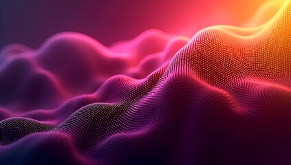 Abstract gradient background – hot pink and bright yellow transitioning into rich purple and dark black tones. Bold, lively palette emphasizing energy and fluid movement.