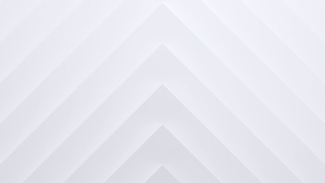 Minimal abstract background with white geometric chevron pattern. Embossed paper-like texture with arrows symbolizing growth. 3D render.