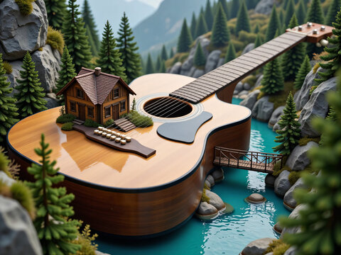 acoustic guitar in the park