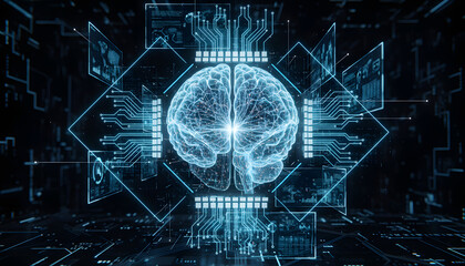 Fototapeta premium Artificial Intelligence Assistant Concept with Machine Learning and Big Data