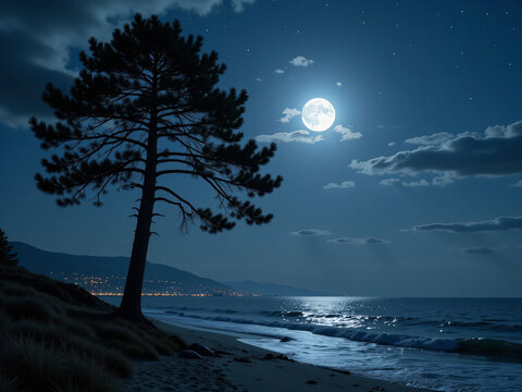 moon over the sea