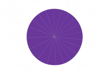 Purple umbrella top view, abstract circular rain protection object on transparent background